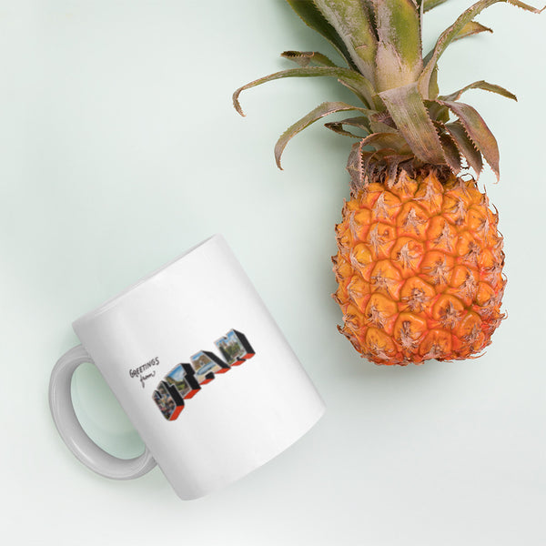 Greetings from Utah white glossy mug