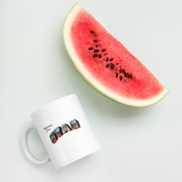 Greetings from Utah white glossy mug