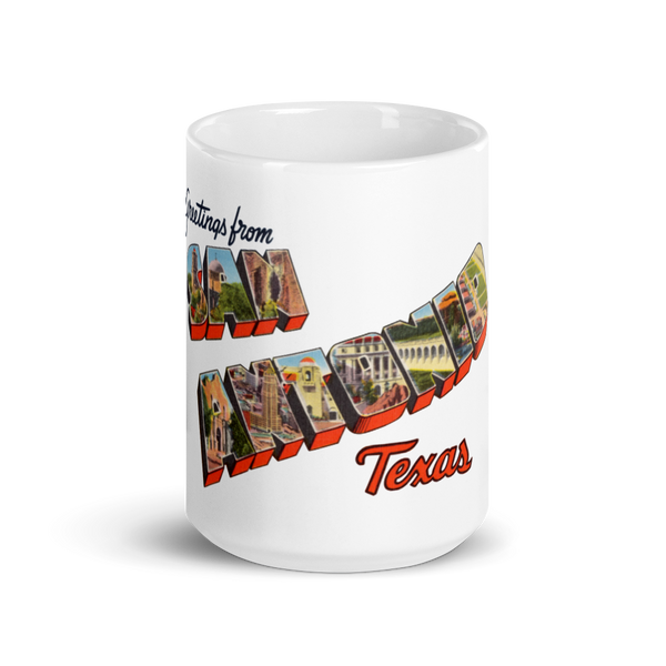 Greetings from San Antonio, TX Mug